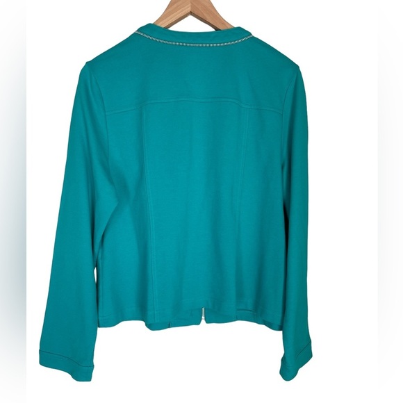 Chico's Blue Lightweight Full Zip Front Jacket Size: 2 - Picture 7 of 8